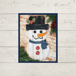 DIY Wood Kit - Rustic Snowman Door Hanger