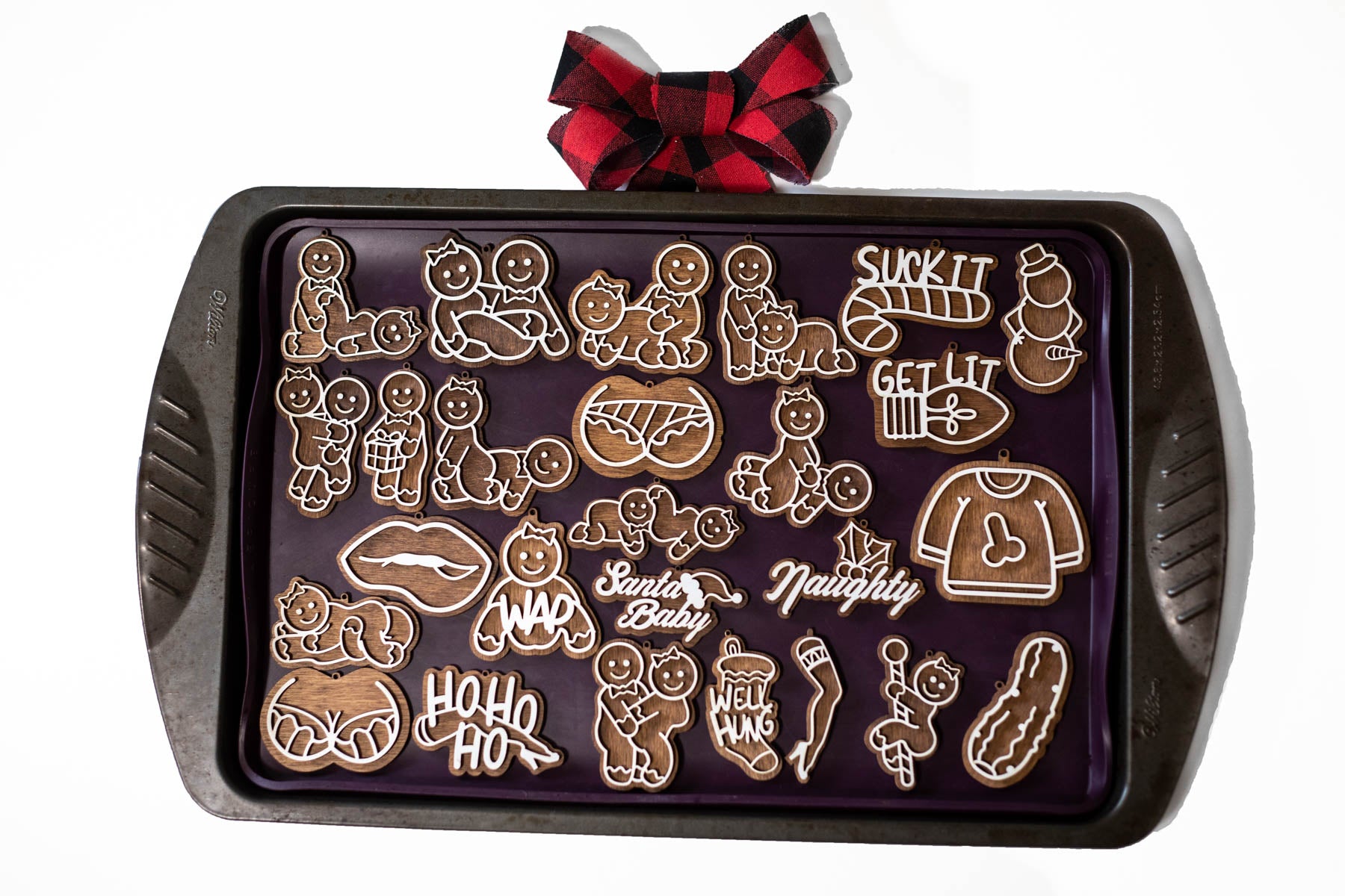 Naughty Gingerbread Cookie Ornaments