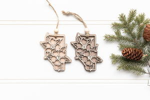 Alberta Rose Christmas Ornament - Walnut & Maple