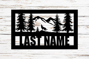 Mountain Scene Surname Sign - Maverick CNC & Laser