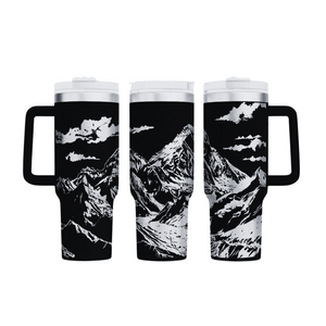 40 oz Mountains and Clouds Tumbler with Handle