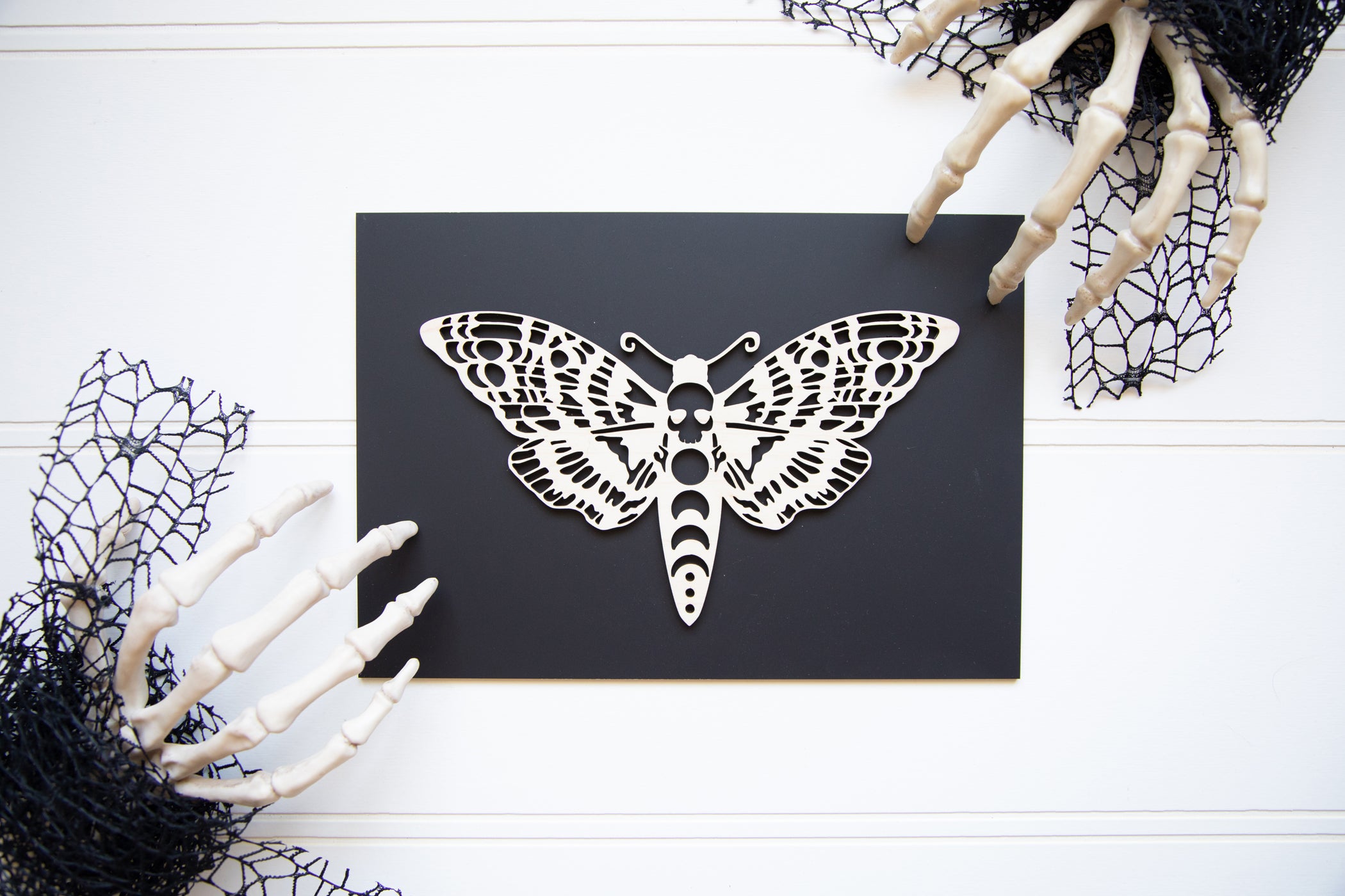 Spooky Death Moth Shelf Sign