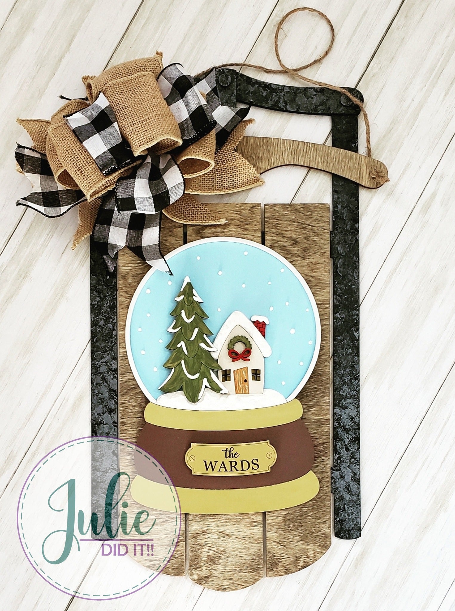 DIY Wood Kit - Christmas Sled With Cute Embellishments