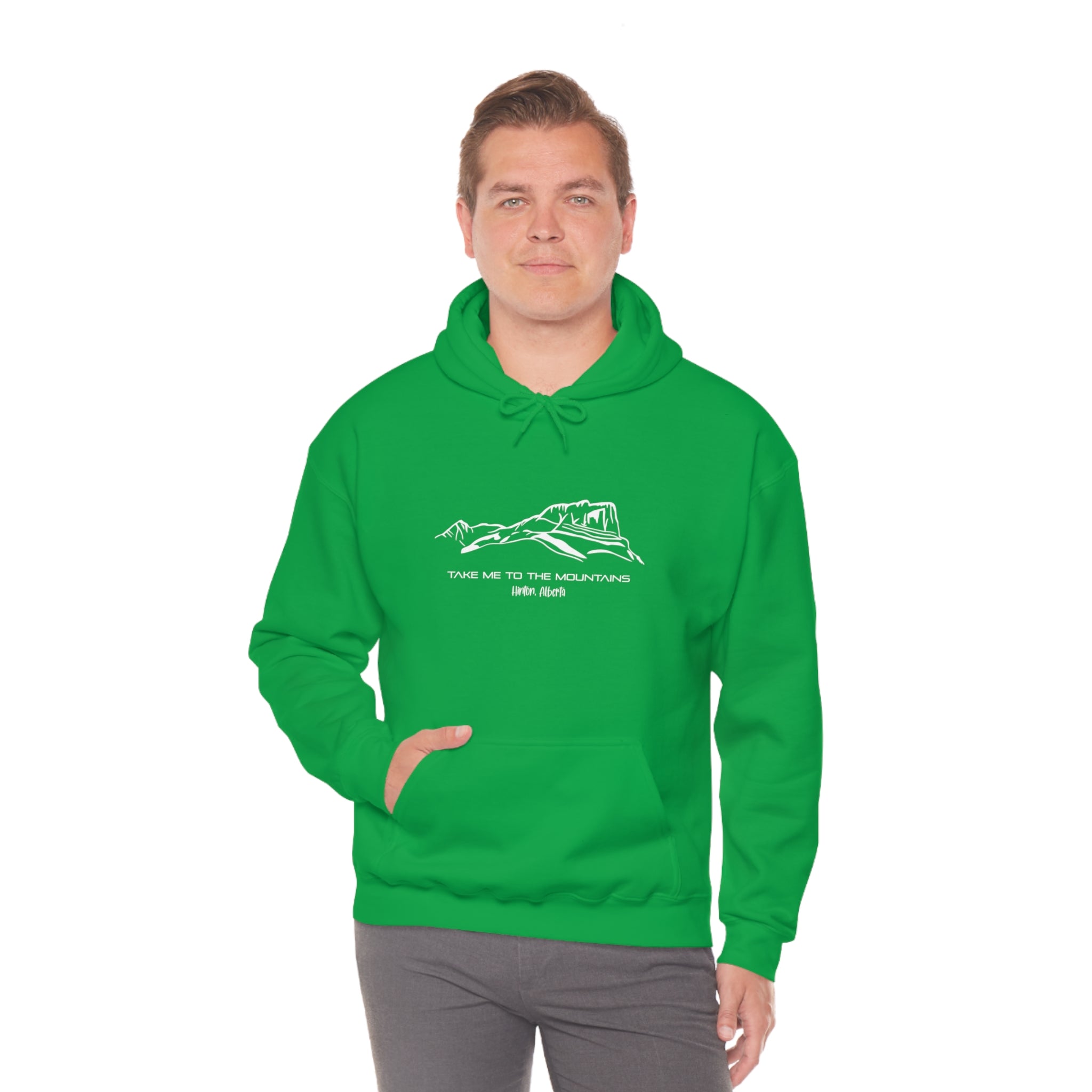 Unisex Heavy Blend™ Hooded Sweatshirt Take Me To The Mountains With Hinton AB