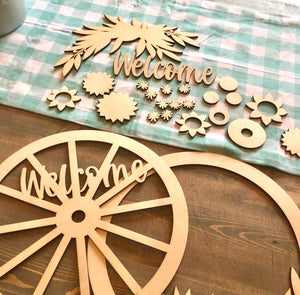 DIY Wood Kit Welcome Wagon Wheel