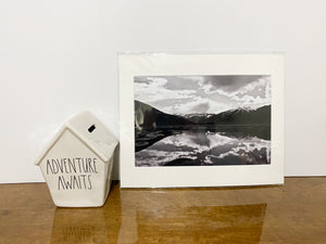 Photo Print - Black and White Mountain Scene - 8x12 (11x14 Matting) RTS