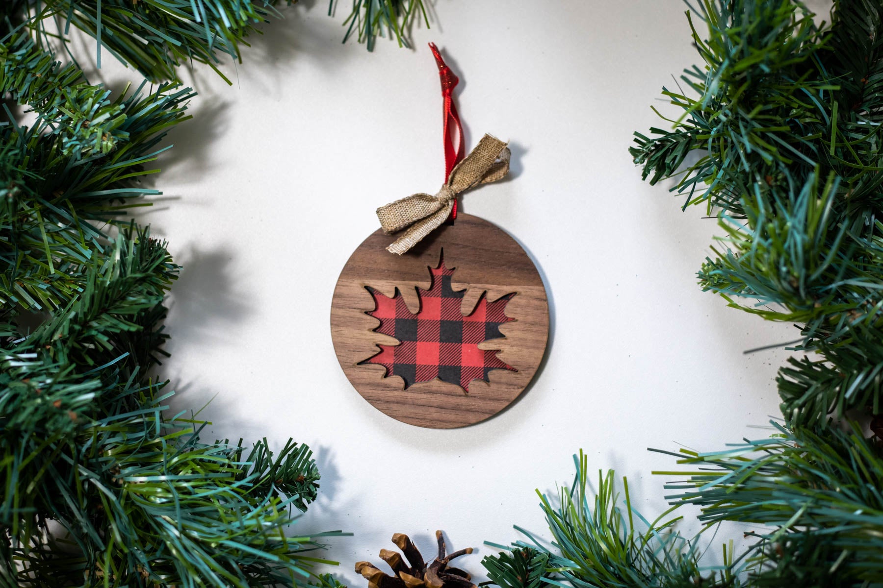Buffalo Plaid Rustic Christmas Ornament