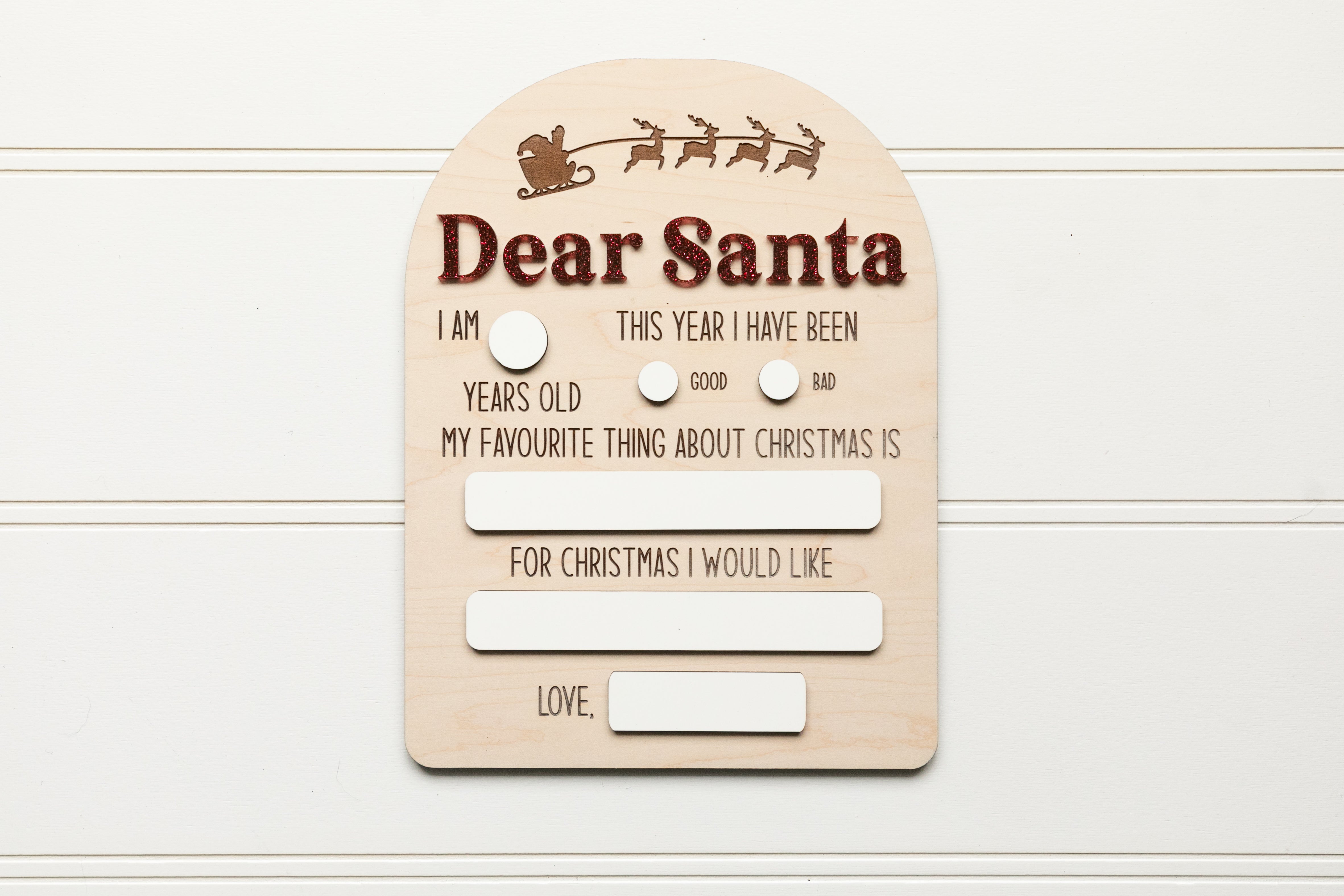 Dear Santa Reusable Wood Sign