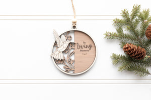 Personalized Memorial Christmas Ornament - Hummingbird