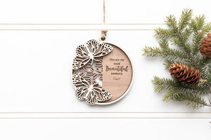 Personalized Memorial Christmas Ornament - Butterfly