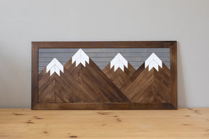 Four Peak Mountain Framed Art Piece
