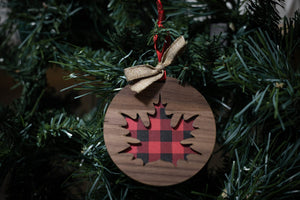 Buffalo Plaid Rustic Christmas Ornament