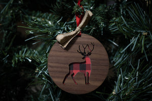 Buffalo Plaid Rustic Christmas Ornament
