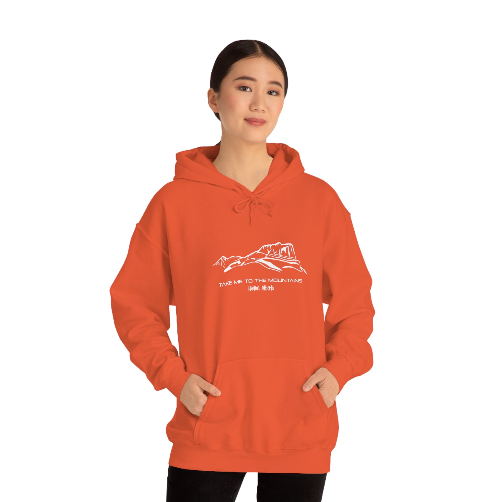 Unisex Heavy Blend™ Hooded Sweatshirt Take Me To The Mountains With Hinton AB