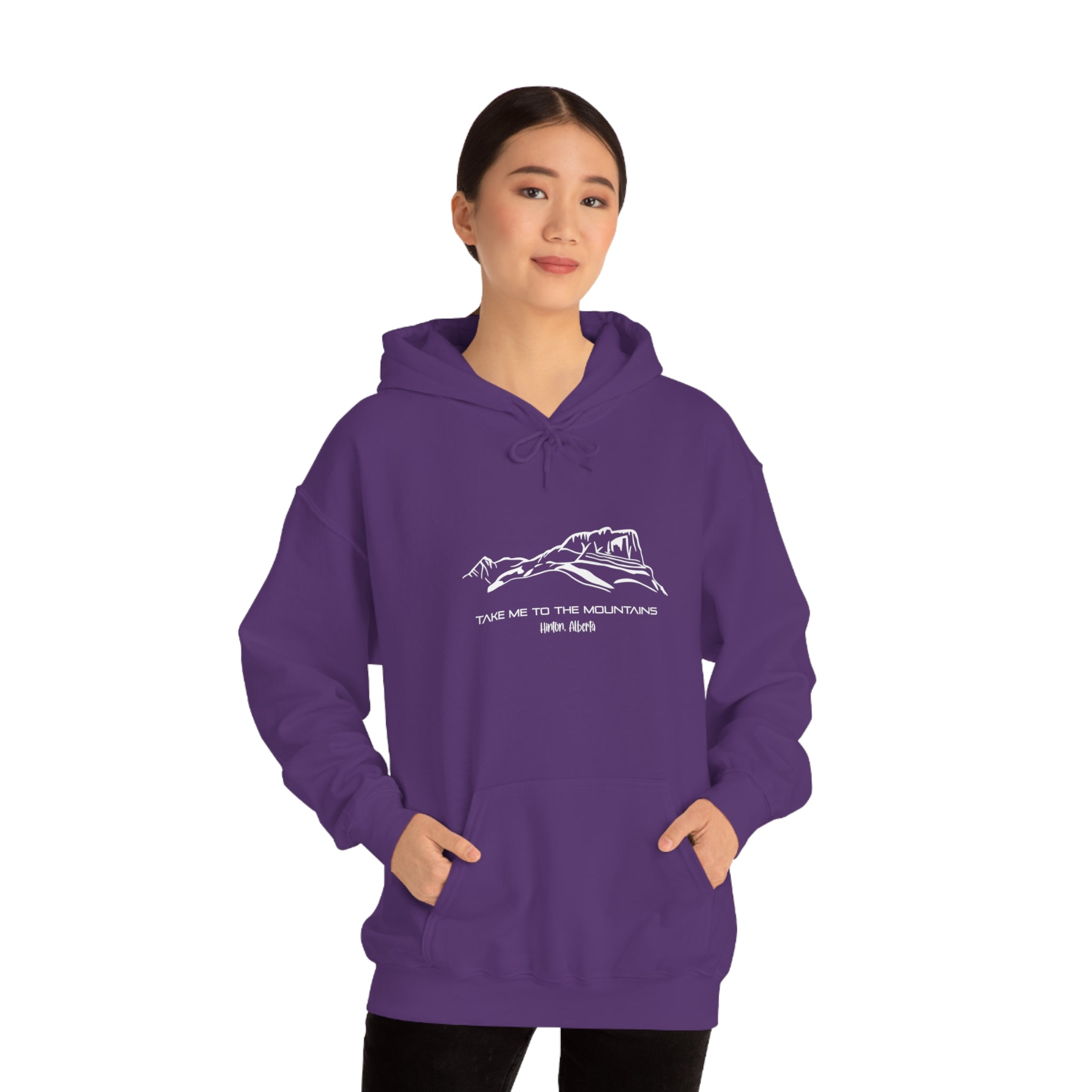 Unisex Heavy Blend™ Hooded Sweatshirt Take Me To The Mountains With Hinton AB