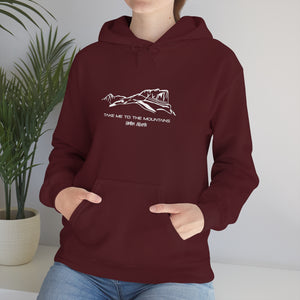 Unisex Heavy Blend™ Hooded Sweatshirt Take Me To The Mountains With Hinton AB