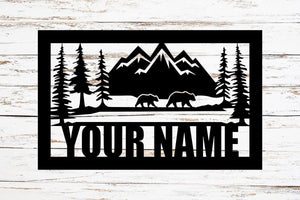 Mountain Scene Surname Sign - Maverick CNC & Laser