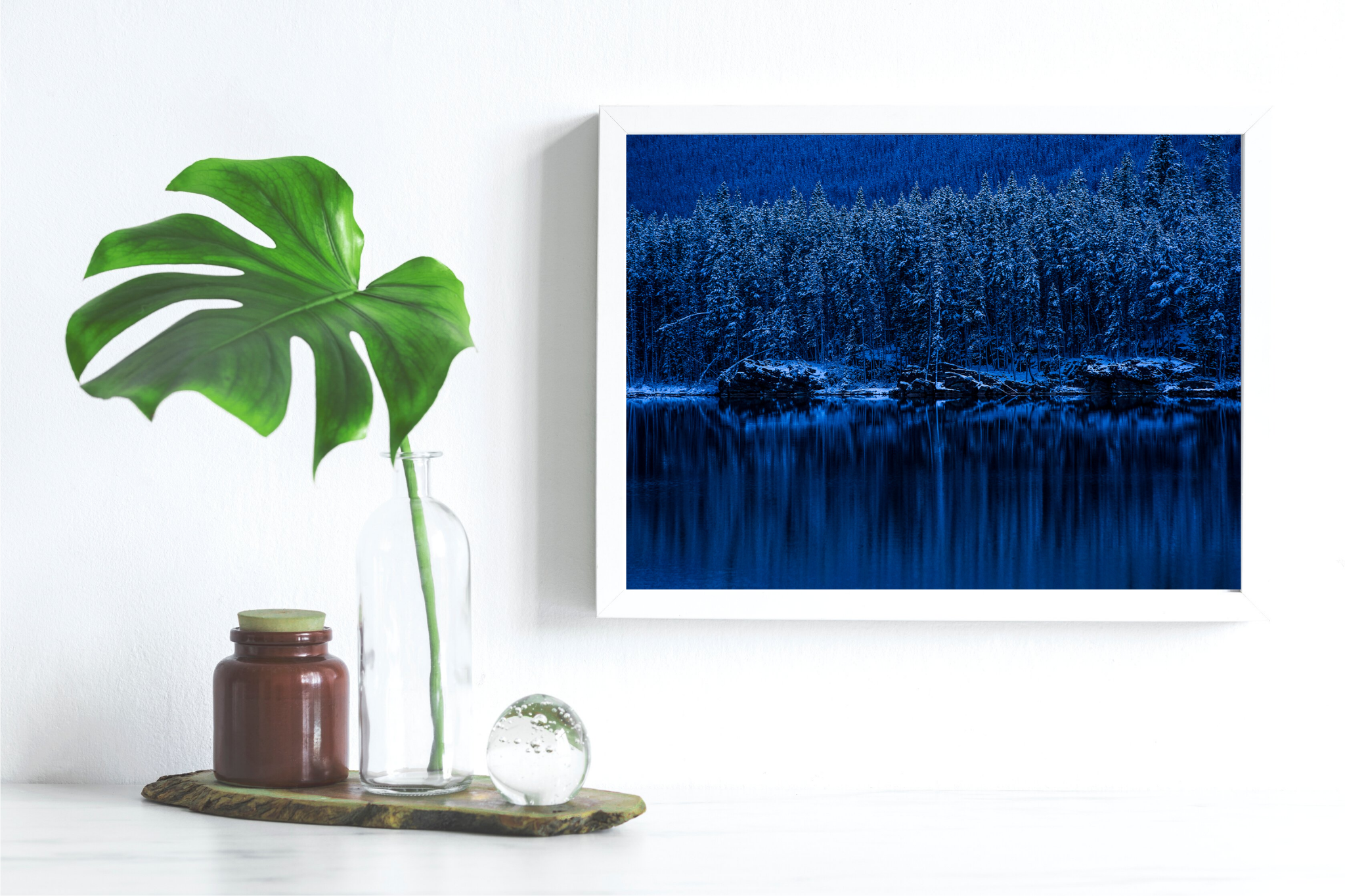 Photo Print - Herbert Lake Fresh Snow Reflections- 11x14 With Matting (16x20) RTS