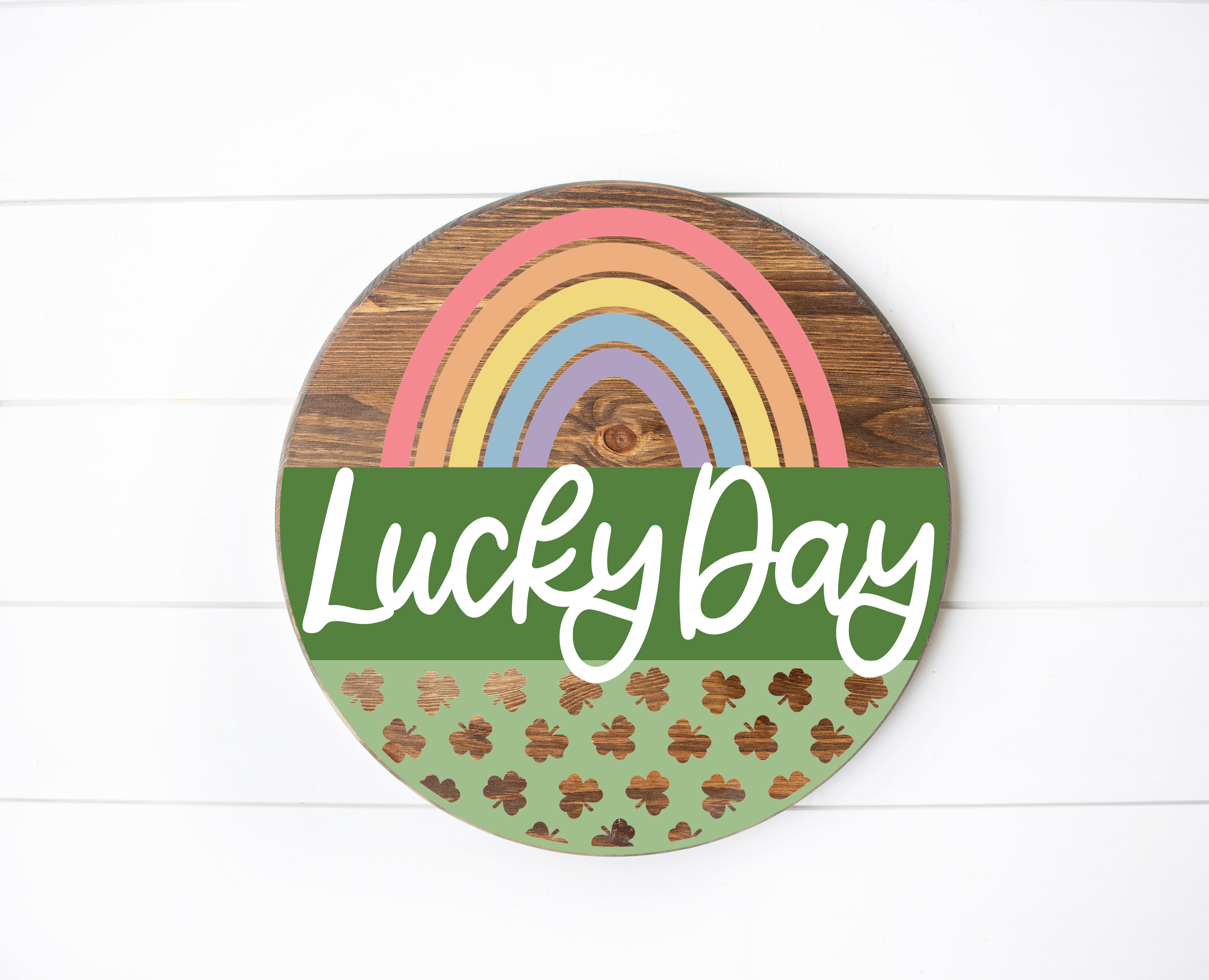 DIY Wood Kit -  Lucky Day St. Patrick's Day Rainbow Door Hanger Sign